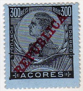 Stamp, King Emanuel II., Azores,  