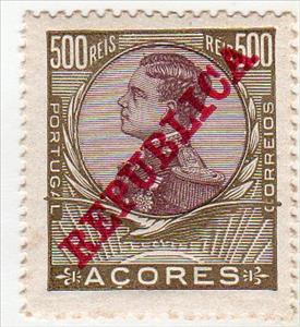 Stamp, King Emanuel II., Azores,  