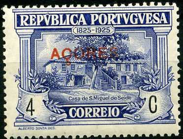 Stamp, House of Castelo Branco in Seide, Azores,  
