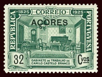 Stamp, Work room of Castelo Branco, Azores,  