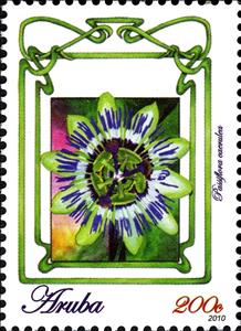 Stamp, Passiflora Caerulea, Aruba,  , Flowers