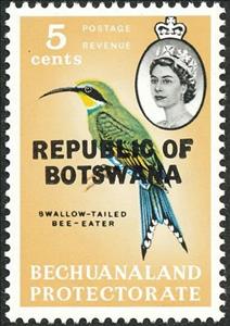 Stamp, Swallow-tailed Bee-eater (Dicrocercus hirundineus), Botswana,  