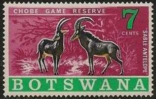 Stamp, Sable Antelope (Hippotragus niger) , Botswana,  
