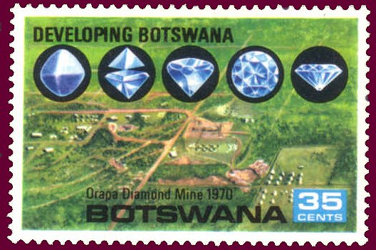 Orapa diamond mine and diamonds