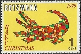 Stamp, Crocodile, Botswana,  , Christmas