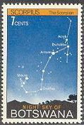 Stamp, Scorpio, Botswana,  , Zodiac