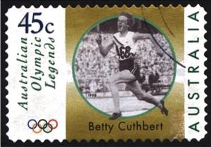 Stamp, Betty Cuthbert Running, Australia,  , Olympic Games