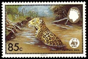Stamp, Jaguar (Panthera onca), Belize,  , WWF, Animals (Fauna)