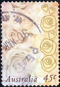 Stamp, Champagne Rose, Australia,  , Flowers, Roses, Plants (Flora)