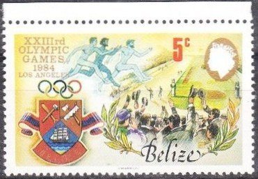 Stamp, Finish of the marathon race at the Olympic Games 1896, Athen, Belize,  , Athletics, Olympic Games, Athletes
