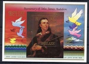 Souvenir Sheet, Portrait of Audubon, 1826, Belize,  