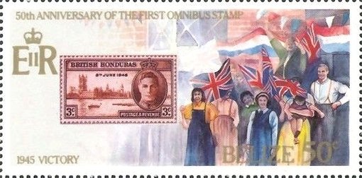 British-Honduras stamp from 1946; Termination of WW 2