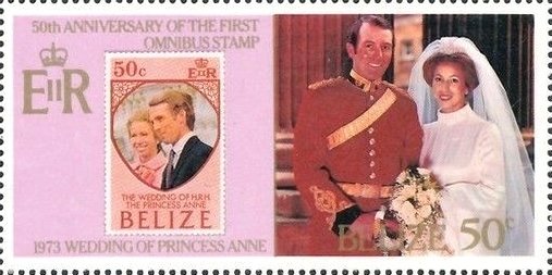 British-Honduras stamp from 1973; Marriage of Princess Anne