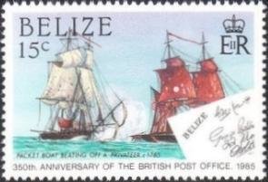 Stamp, Packet, Privateer, Belize,  
