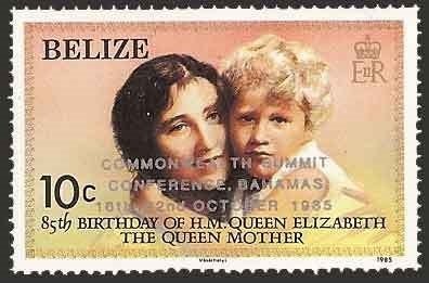 Stamp, Overprinted in Silver, Belize,  , Royalty