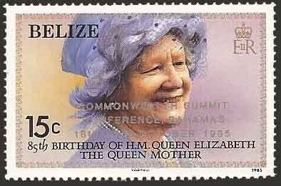 Stamp, Overprinted in Silver, Belize,  , Royalty