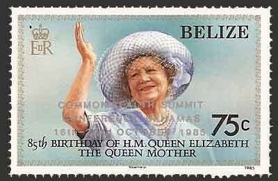 Stamp, Overprinted in Silver, Belize,  , Royalty