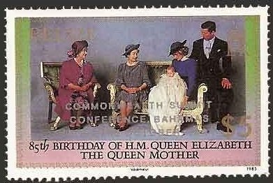 Stamp, Overprinted in Silver, Belize,  , Royalty