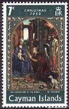 Stamp, "Adoration of the Kings" by Jan Gossaert, Cayman Islands,  , Biblical Accounts, Christmas, Paintings, Religion, Art