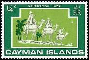 Stamp, The Three Wise Men, Cayman Islands,  , Mammals, Biblical Accounts, Christmas, Camels, Kings, Animals (Fauna), Stylized Plants