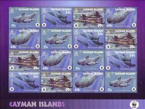 Mini Sheet, Short-finned Pilot Whale (Globicephala macrorhynchus), Cayman Islands,  , WWF, Whales, Animals (Fauna)
