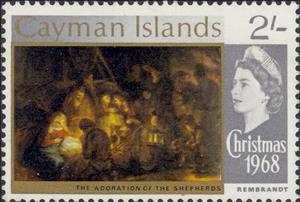 Stamp, Adoration of Shepherds, Cayman Islands,  