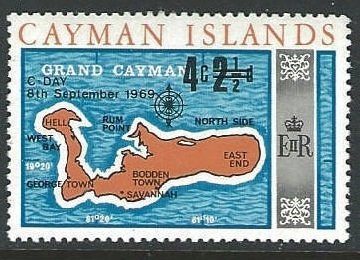 Stamp, Surcharged, Cayman Islands,  , Maps