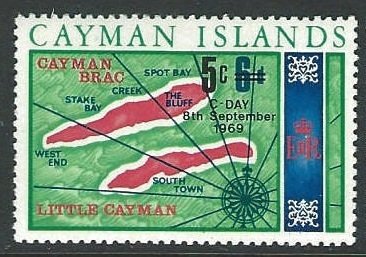 Stamp, Surcharged, Cayman Islands,  , Maps