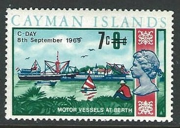 Stamp, Surcharged, Cayman Islands,  , Ships