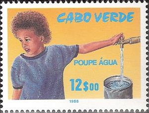 Stamp, Campaign for the Preservation of Water - Save Water, Cabo Verde,  