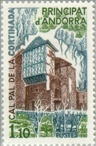 Stamp, House 'Cal Pal' in La Cortinada, Andorra, French Administration,  , Landscapes, Houses