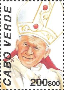 Stamp, Visit of SS Pope John Paul II to Cape Verde, Cabo Verde,  , Popes