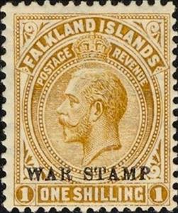 Stamp, King George V. Overprint, Falkland Islands,  