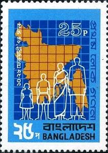 Stamp, Family, Map and Chart, Bangladesh,  
