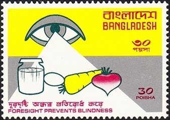 Stamp, Eye and healthy food, Bangladesh,  