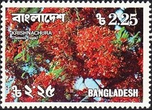 Stamp, Delonix regia, Bangladesh,  