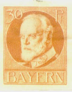 Stamp, King Ludwig III, German States,  