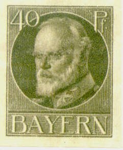 Stamp, King Ludwig III, German States,  