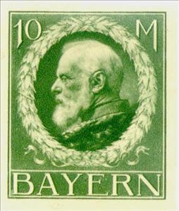 Stamp, King Ludwig III, German States,  