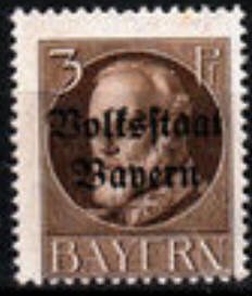 Stamp, Volksstaat on Ludwig III, German States,  