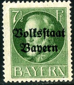 Stamp, Volksstaat on Ludwig III, German States,  