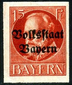 Stamp, Volksstaat on Ludwig III, German States,  