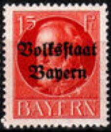 Stamp, Volksstaat on Ludwig III, German States,  