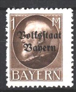 Stamp, Volksstaat on Ludwig III, German States,  