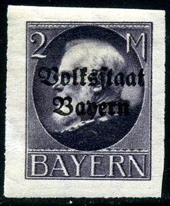 Stamp, Volksstaat on Ludwig III, German States,  