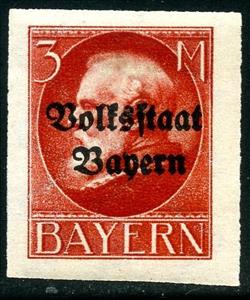 Stamp, Volksstaat on Ludwig III, German States,  