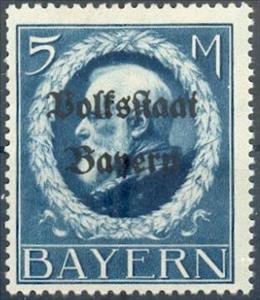 Stamp, Volksstaat on Ludwig III, German States,  