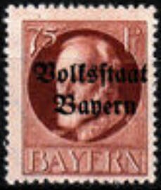 Stamp, Volksstaat on Ludwig III, German States,  