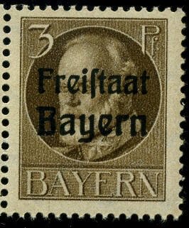 Stamp, Freistaat on Ludwig III, German States,  