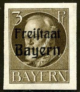 Stamp, Freistaat on Ludwig III, German States,  